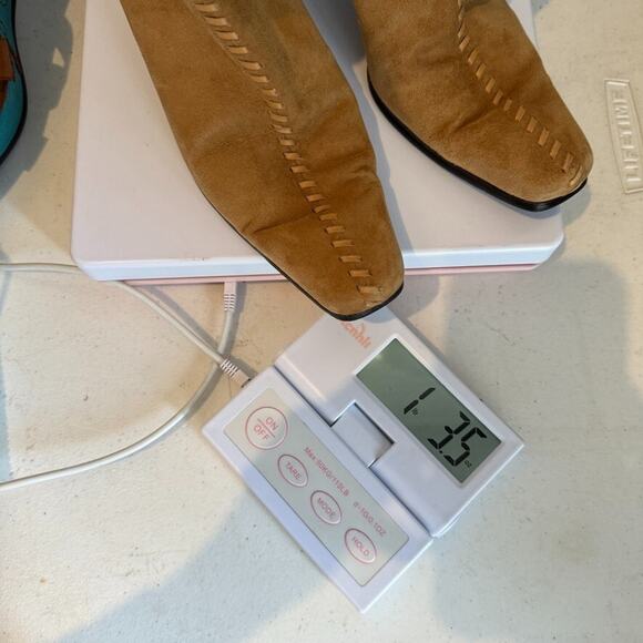 Vtg Y2K Marinelli Womens Suede Shearling Boots Sz 7.5 Cozy Winter Tan 2000s Read - Picture 15 of 15